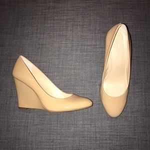 {Banana Republic} Shiny Beige Wedges size 11
